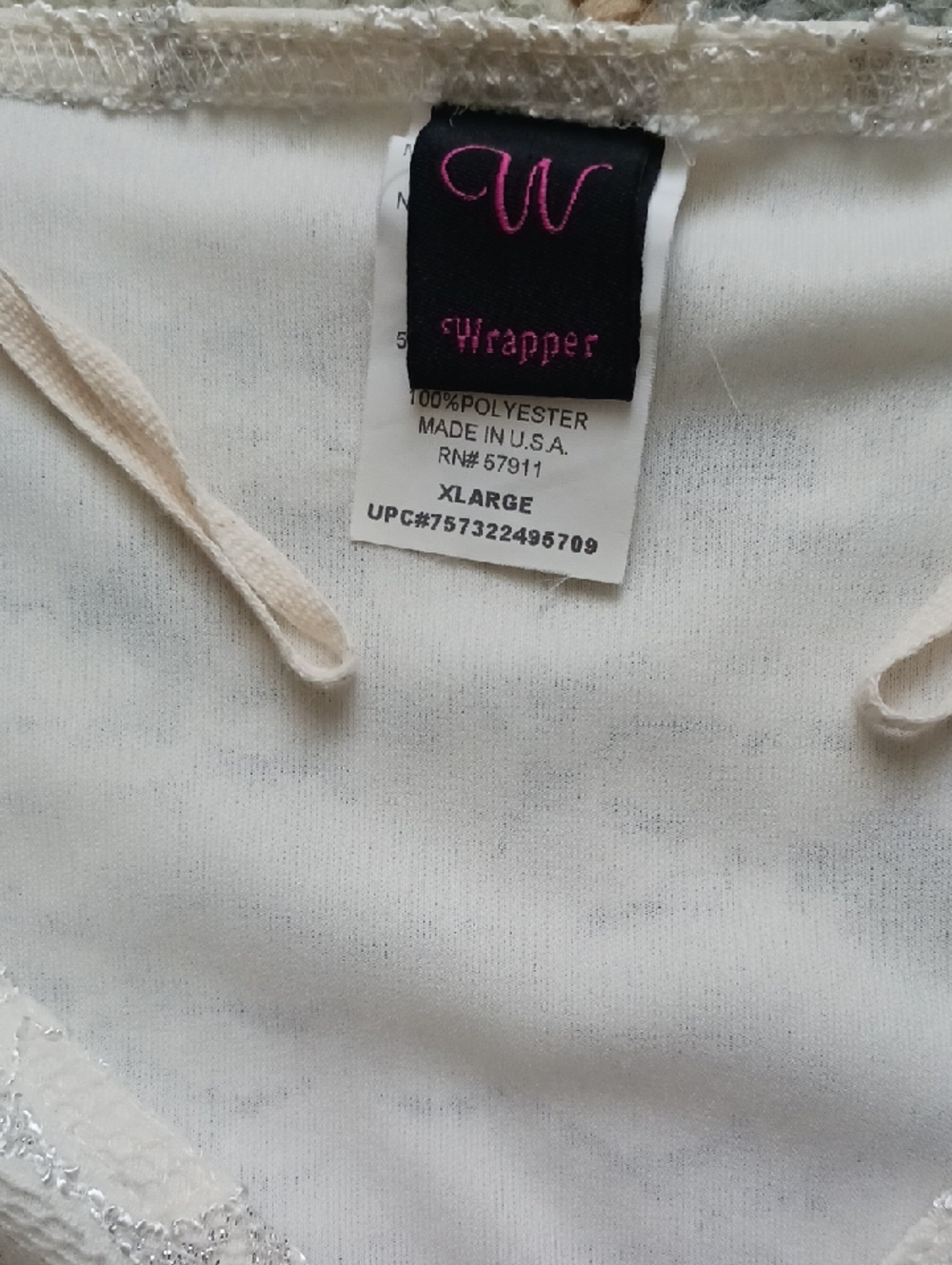 Vintage Y2K Wrapper Cream Lace 3/4 Sleeve Top - Picture 6 of 10